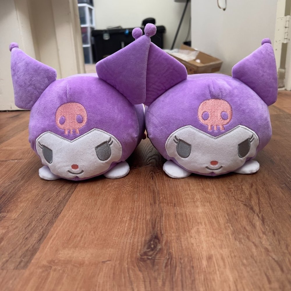 Sanrio Hello Kitty Kuromi Plush White-Purple House Slippers One Size